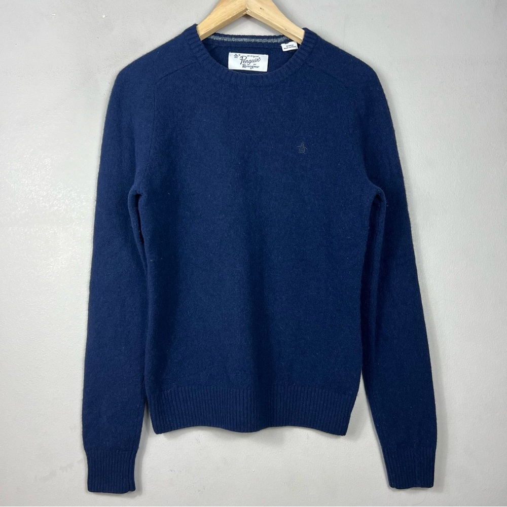 Penguin Navy Blue Wool Crew-Neck Sweater